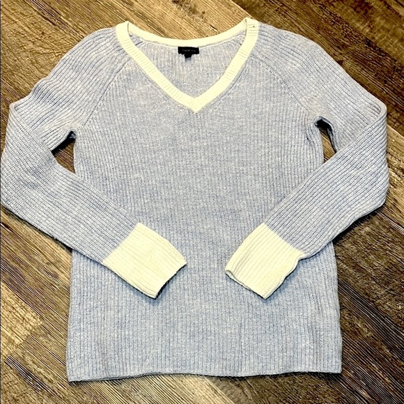 Talbots blue and white neck lightweight sweater size xs - Picture 2 of 7